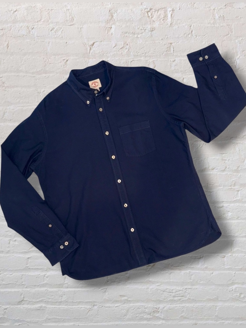 Brooks Brothers Button-Down Shirt XL Navy Blue 100% Cotton Casual Classic